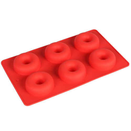 Φόρμα σιλικόνης Donuts 6 θέσεων 27,5Χ17,5 εκ. κόκκινο  65016-6