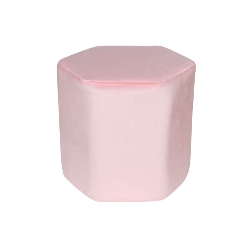 Σκαμπό με υφασμάτινη βελουτέ επένδυση ροζ Φ30Χ30 εκ.  102-0323