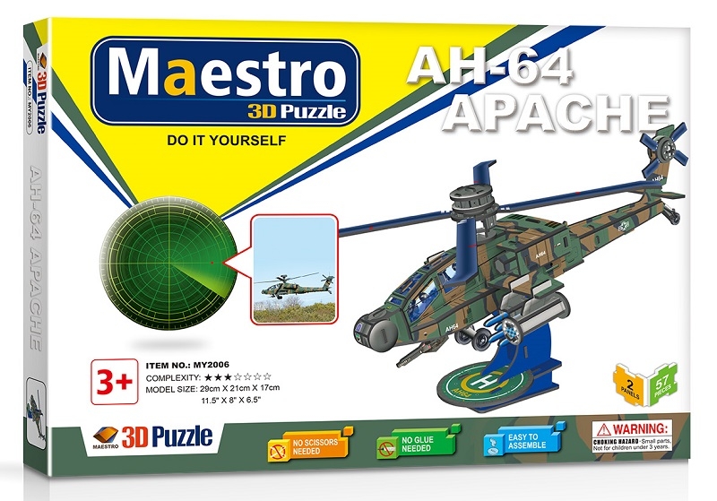 Remoundo 3D ΠΑΖΛ AH-64 Apache 57ΤΜΧ MY2006 6970114322067